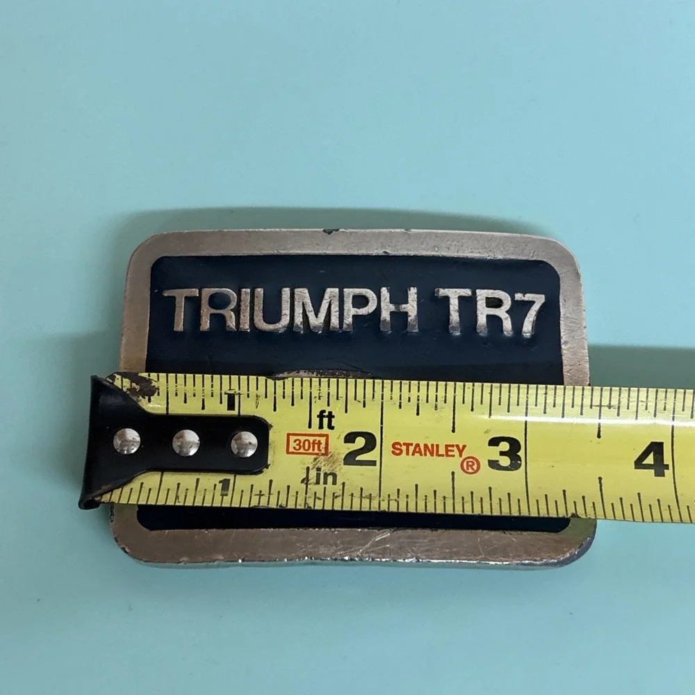 Vintage 1970s Triumph TR7 Car Belt Buckle 3 1/2